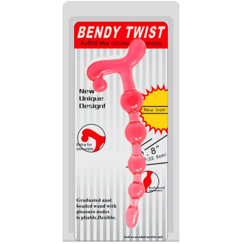 Chapelet anal flexible twist rouge — BAILE ANAL