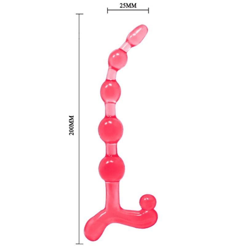 Chapelet anal flexible twist rouge — BAILE ANAL