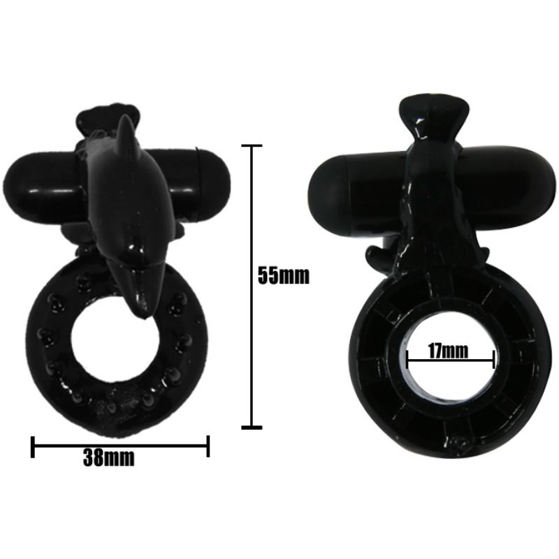 Anneau vibrant doux avec stimulateur clitoris dauphin — BAILE FOR HIM