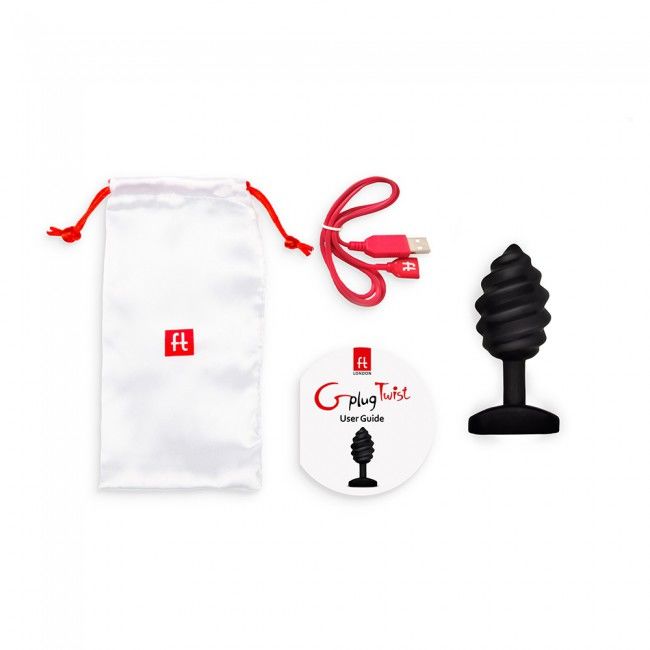Plug anal torsadé vibrant noir — G-VIBE