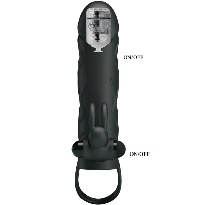 Housse en silicone vibrant avec stimulateur clitoridien — PRETTY LOVE