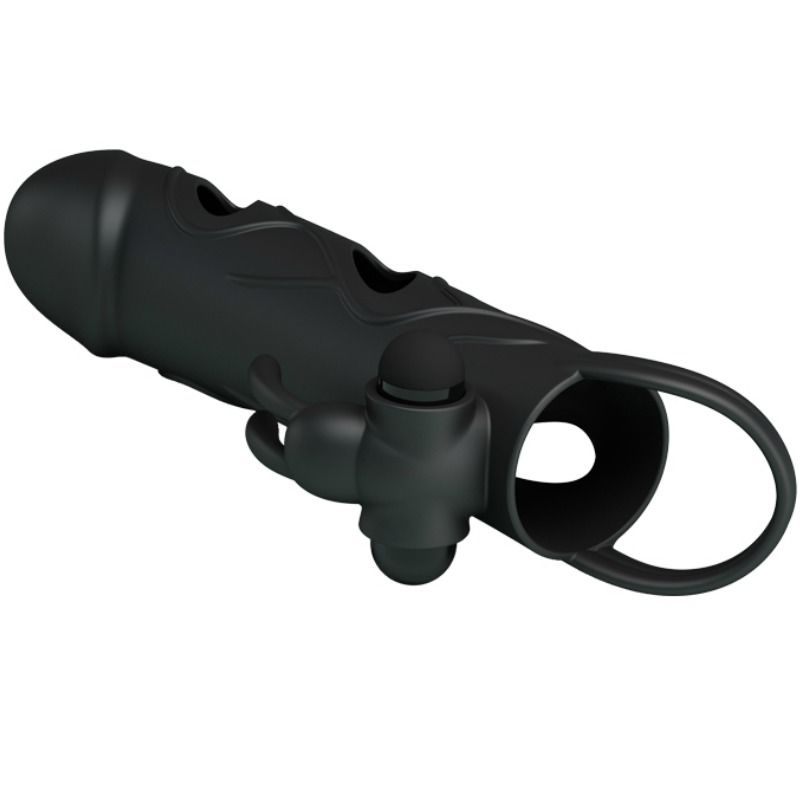 Housse en silicone vibrant avec stimulateur clitoridien — PRETTY LOVE