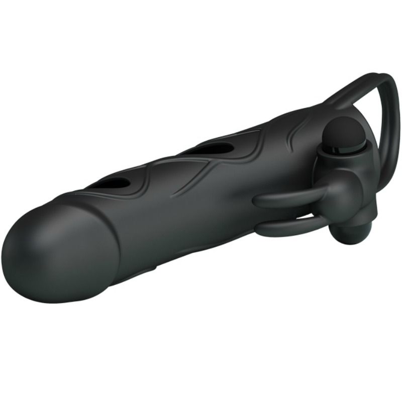 Housse en silicone vibrant avec stimulateur clitoridien — PRETTY LOVE