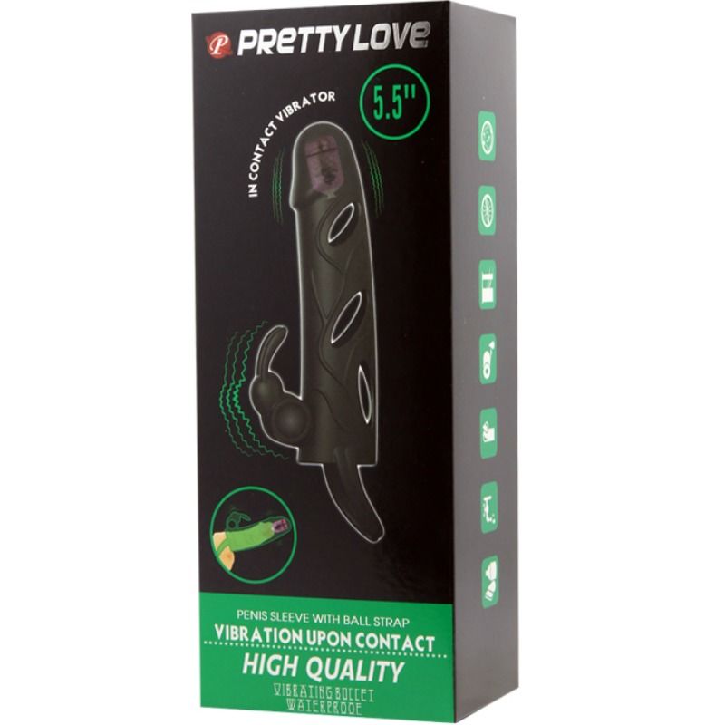 Housse en silicone vibrant avec stimulateur clitoridien — PRETTY LOVE