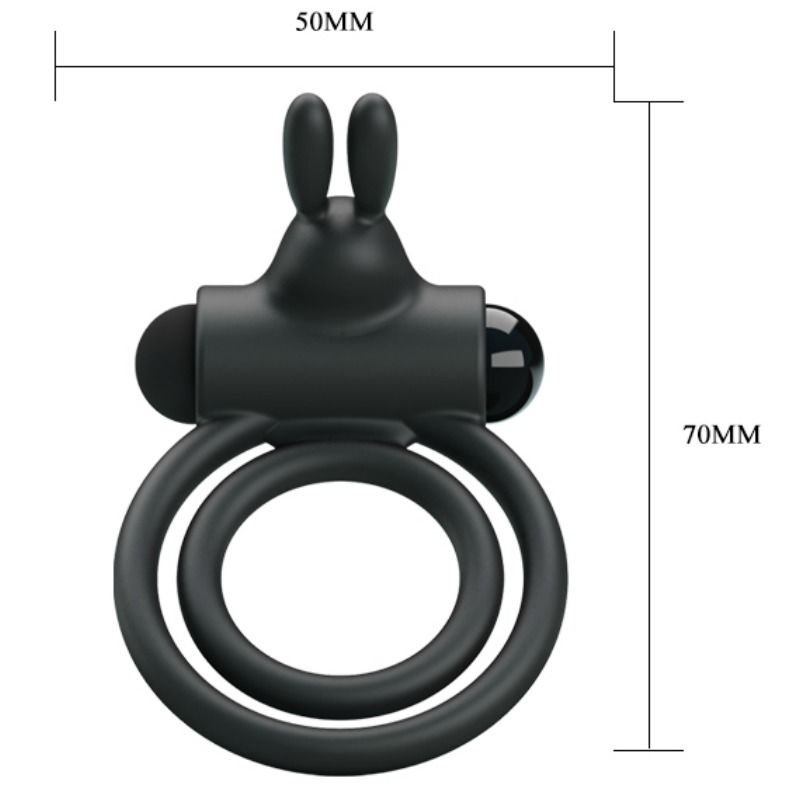 Anneau vibrant double stimulation en silicone Osmond — PRETTY LOVE
