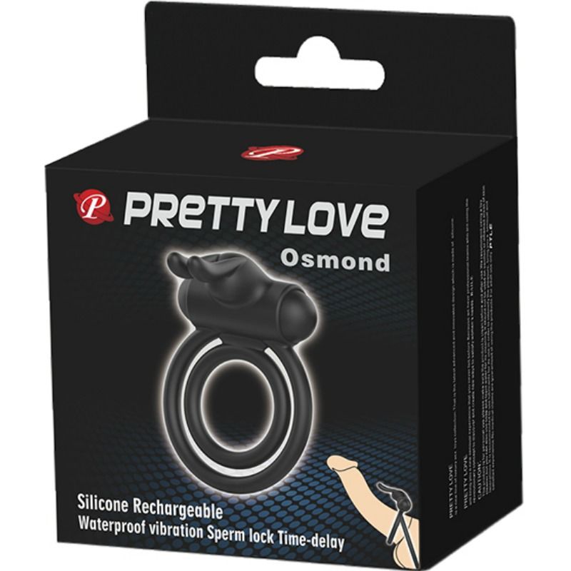 Anneau vibrant double stimulation en silicone Osmond — PRETTY LOVE
