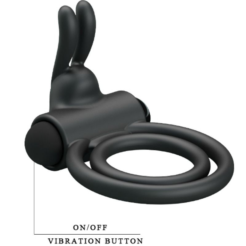 Anneau vibrant double stimulation en silicone Osmond — PRETTY LOVE