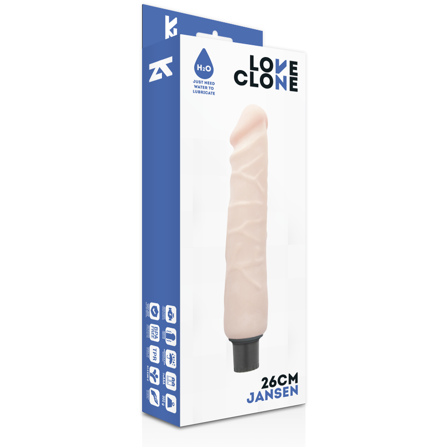 Vibrateur autolubrifiant réaliste Jansen 26 cm — LOVECLONE