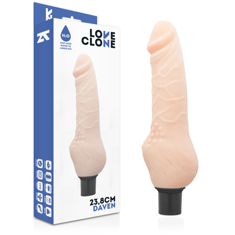 Vibromasseur réaliste autolubrifiant Daven 23,8 cm — LOVECLONE