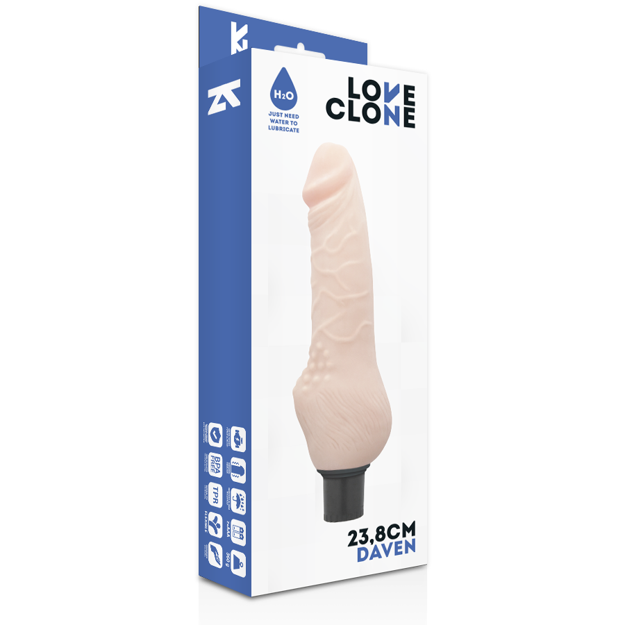 Vibromasseur réaliste autolubrifiant Daven 23,8 cm — LOVECLONE