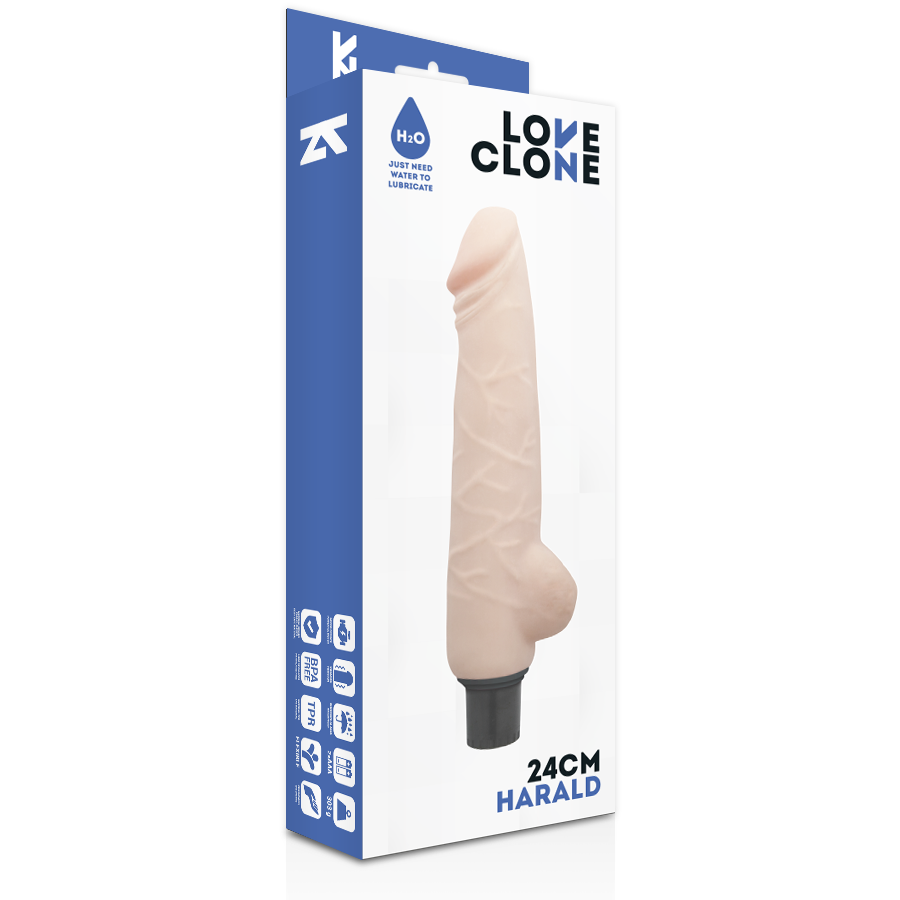 Vibrateur autolubrifiant réaliste Harald 24 cm — LOVECLONE