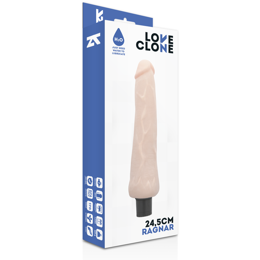 Vibrateur autolubrifiant réaliste Ragnar 24,5 cm — LOVECLONE