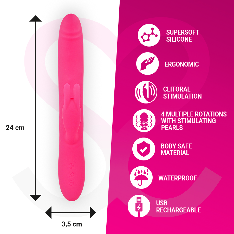 Vibromasseur lapin premium à rotations multiples — MORESSA