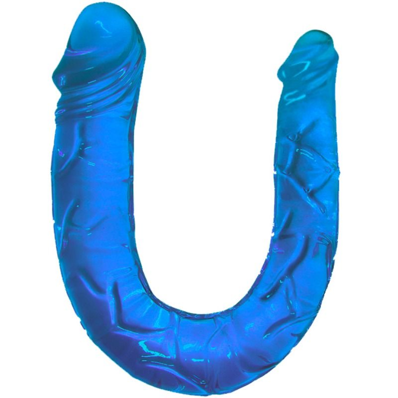 Double gode translucide en fer à cheval — BAILE DILDOS
