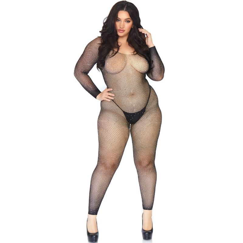 Bas de corps en filet cristallisé sans couture — LEG AVENUE BODYSTOCKINGS