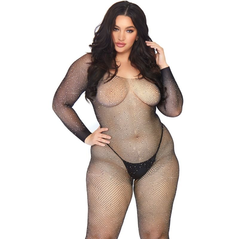Bas de corps en filet cristallisé sans couture — LEG AVENUE BODYSTOCKINGS