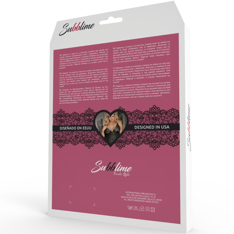 Teddy fétiche manches courtes transparent et dentelle — SUBBLIME QUEEN PLUS SIZE