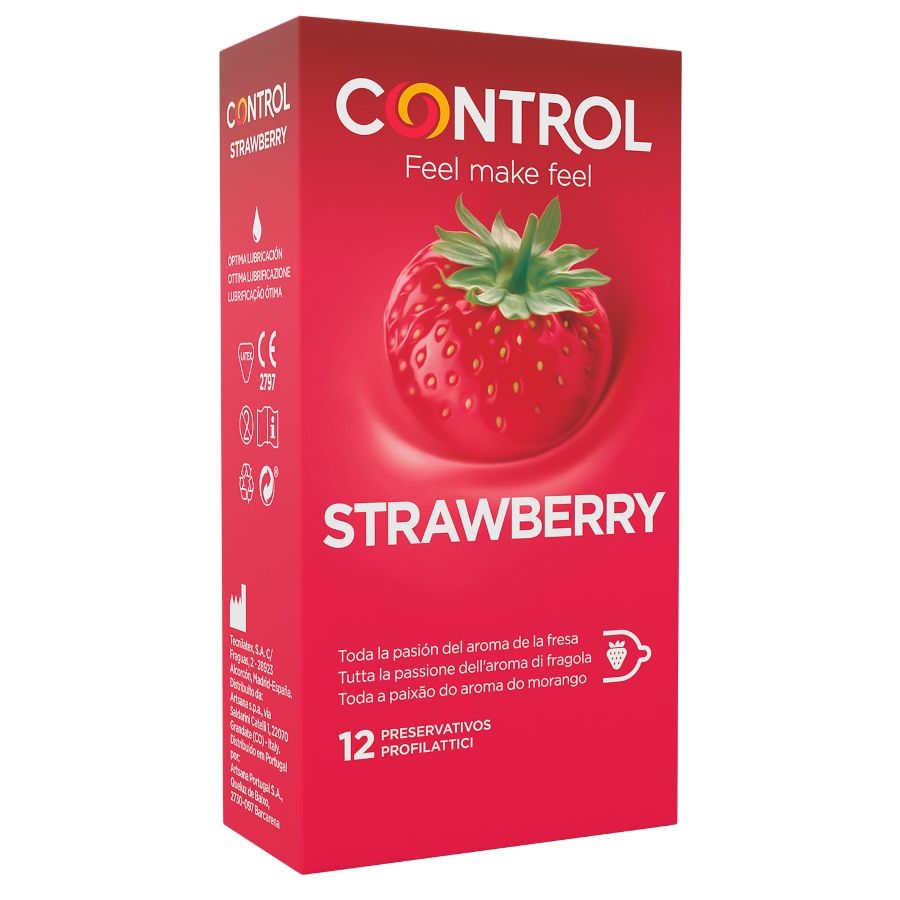 Préservatifs adaptatifs à la fraise, lot de 12 — CONTROL CONDOMS