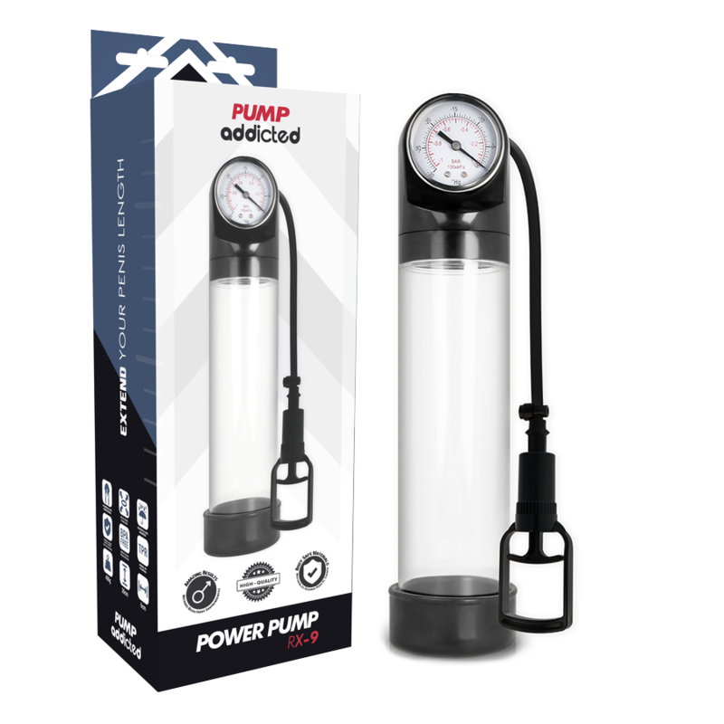 Pompe à pénis calibrateur RX9 transparent — PUMP ADDICTED