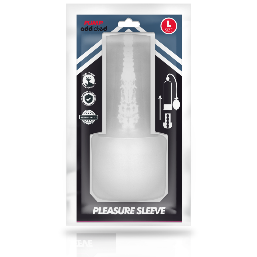 Manchon de plaisir masturbateur transparent taille L — PUMP ADDICTED