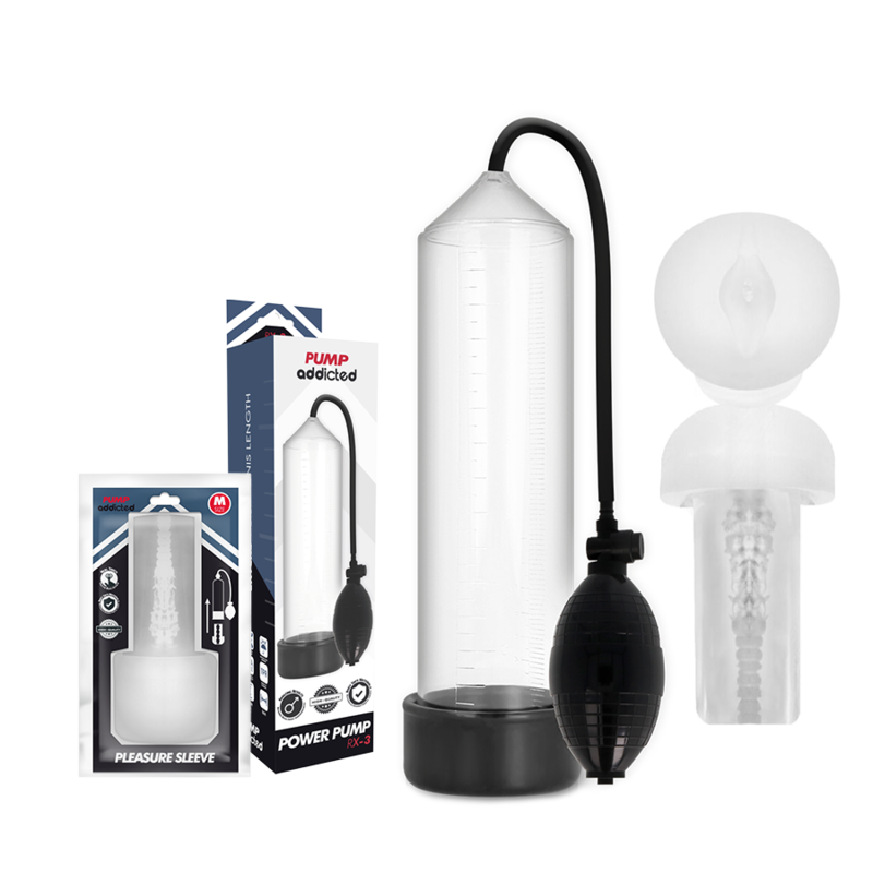 Pompe à vide transparente RX3 avec manchon de plaisir — PUMP ADDICTED