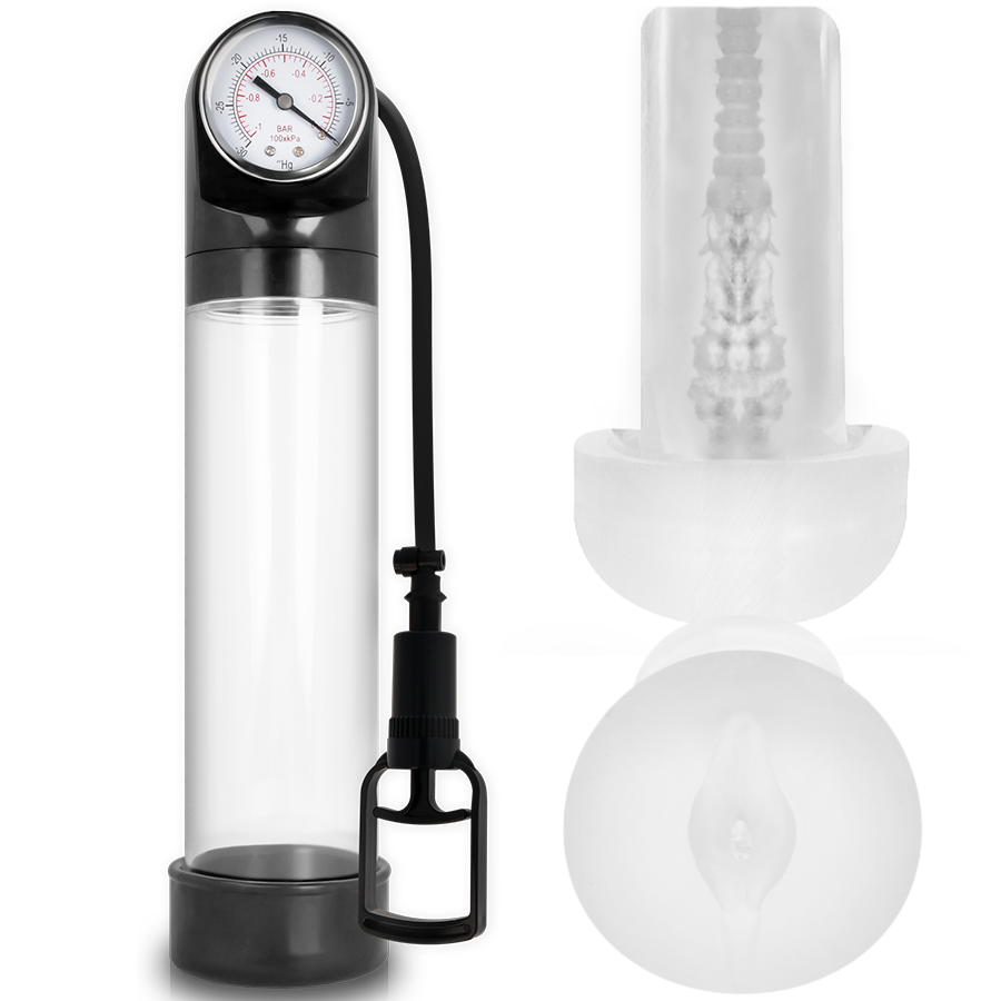 Pompe à vide transparente avec masturbateur — PUMP ADDICTED