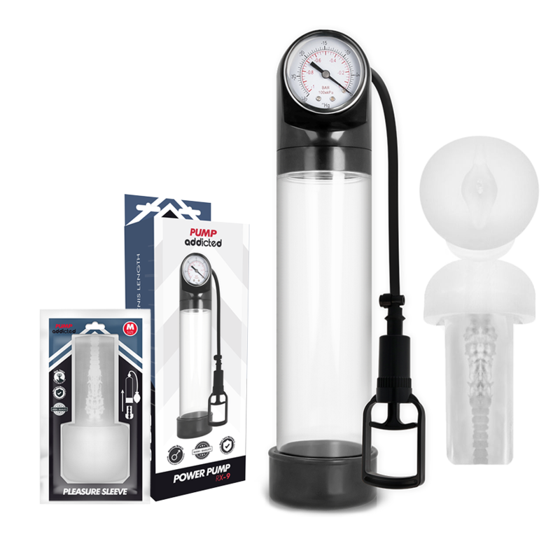 Pompe à vide transparente avec masturbateur — PUMP ADDICTED