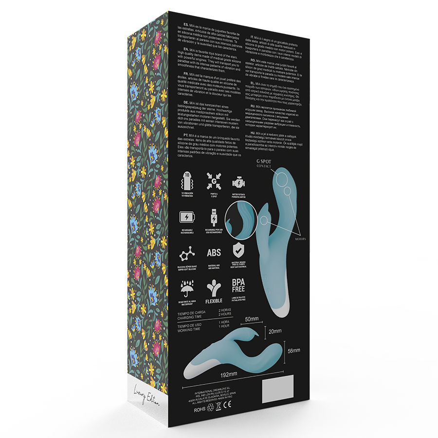Vibrateur double stimulation Dresde bleu turquoise — MIA