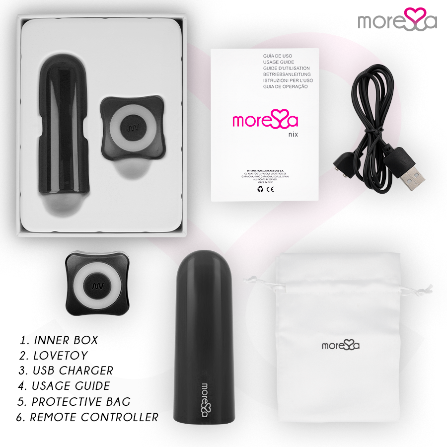 Nix, vibromasseur télécommandé noir — MORESSA