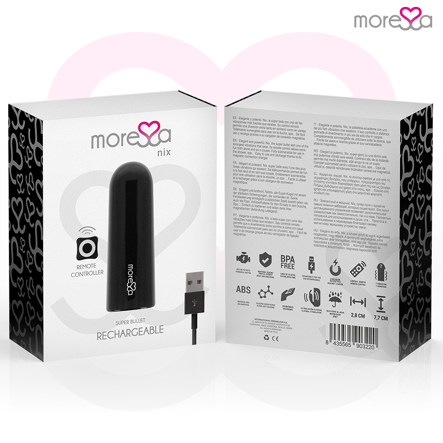 Nix, vibromasseur télécommandé noir — MORESSA