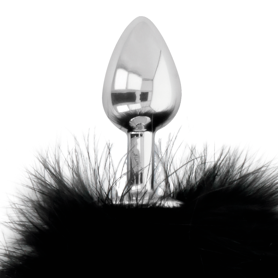 Bouchon anal extra avec queue noire 7 cm — DARKNESS ANAL