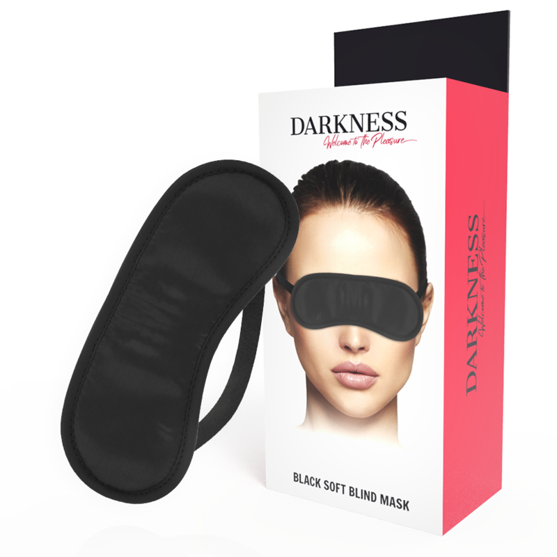 Masque noir en satin à bandeau réglable — DARKNESS BONDAGE