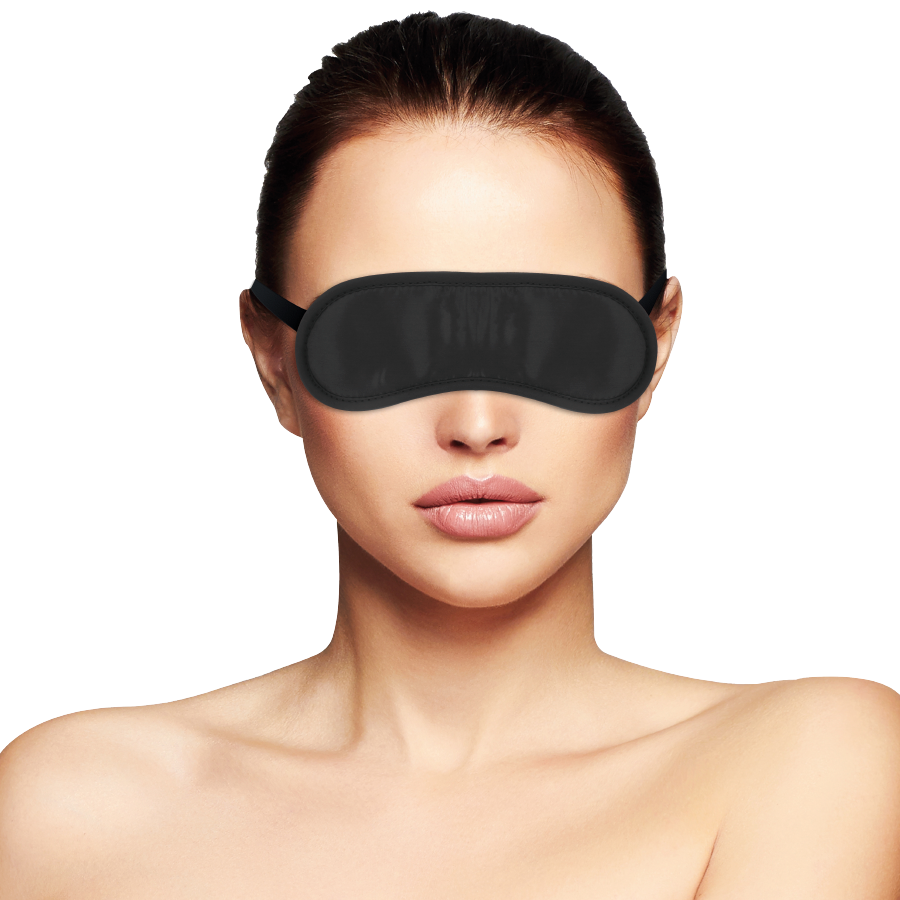 Masque noir en satin à bandeau réglable — DARKNESS BONDAGE