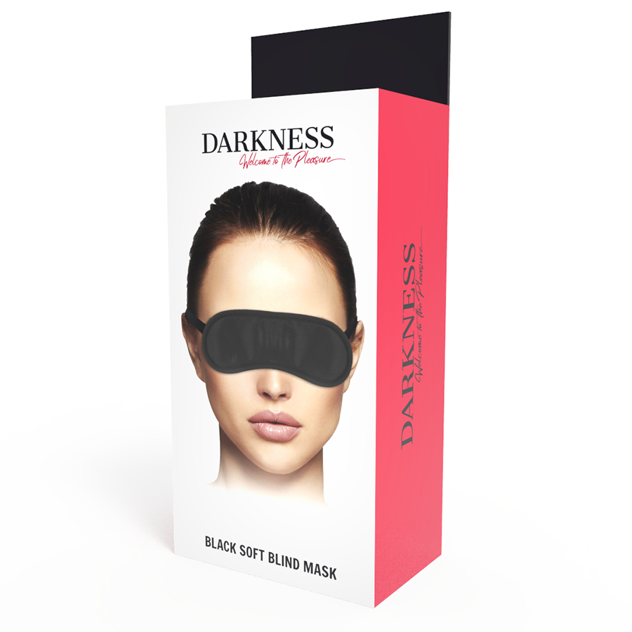 Masque noir en satin à bandeau réglable — DARKNESS BONDAGE