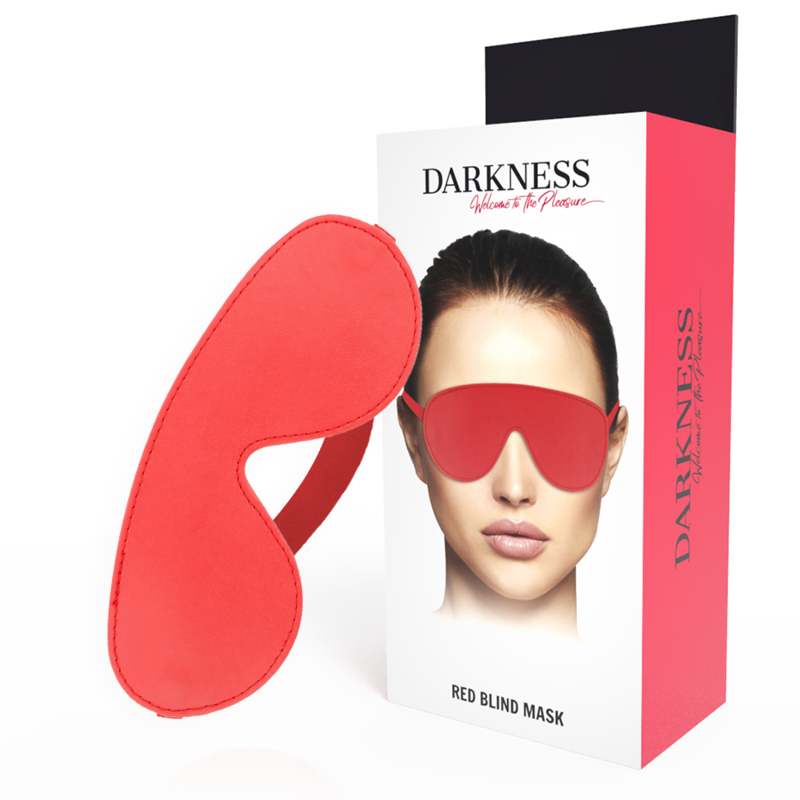 Masque de nuit rouge en similicuir réglable — DARKNESS BONDAGE