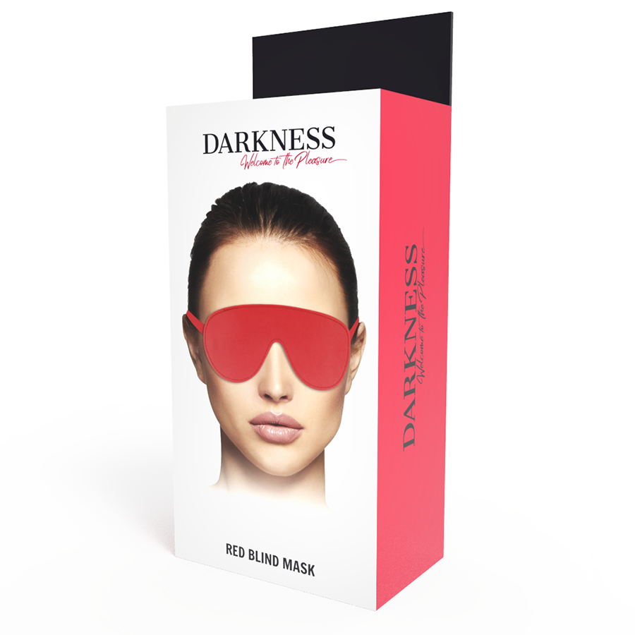 Masque de nuit rouge en similicuir réglable — DARKNESS BONDAGE