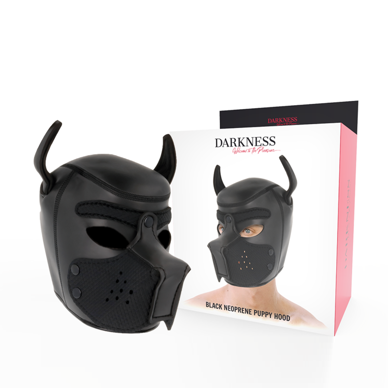 Masque canin en néoprène avec museau amovible — DARKNESS BONDAGE