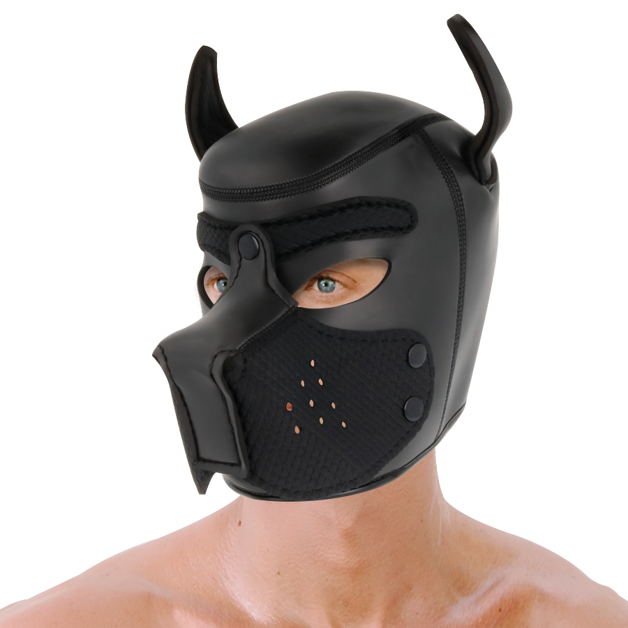 Masque canin en néoprène avec museau amovible — DARKNESS BONDAGE