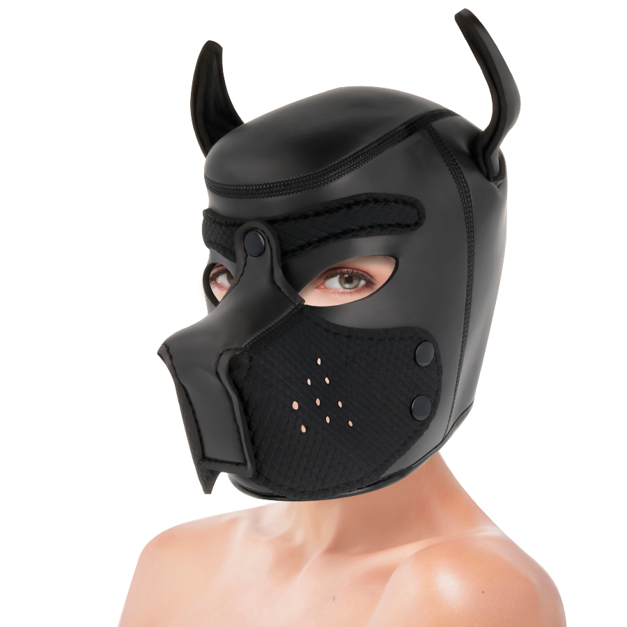 Masque canin en néoprène avec museau amovible — DARKNESS BONDAGE