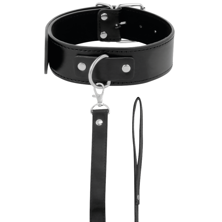Collier de posture avec laisse en chaîne — DARKNESS BONDAGE