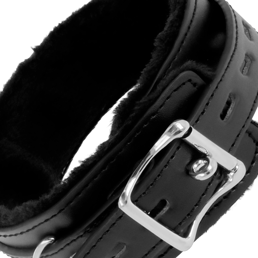 Collier de posture confortable avec chaîne en cuir — DARKNESS BONDAGE