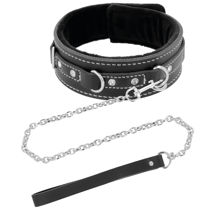 Collier de posture en cuir avec laisse — DARKNESS BONDAGE