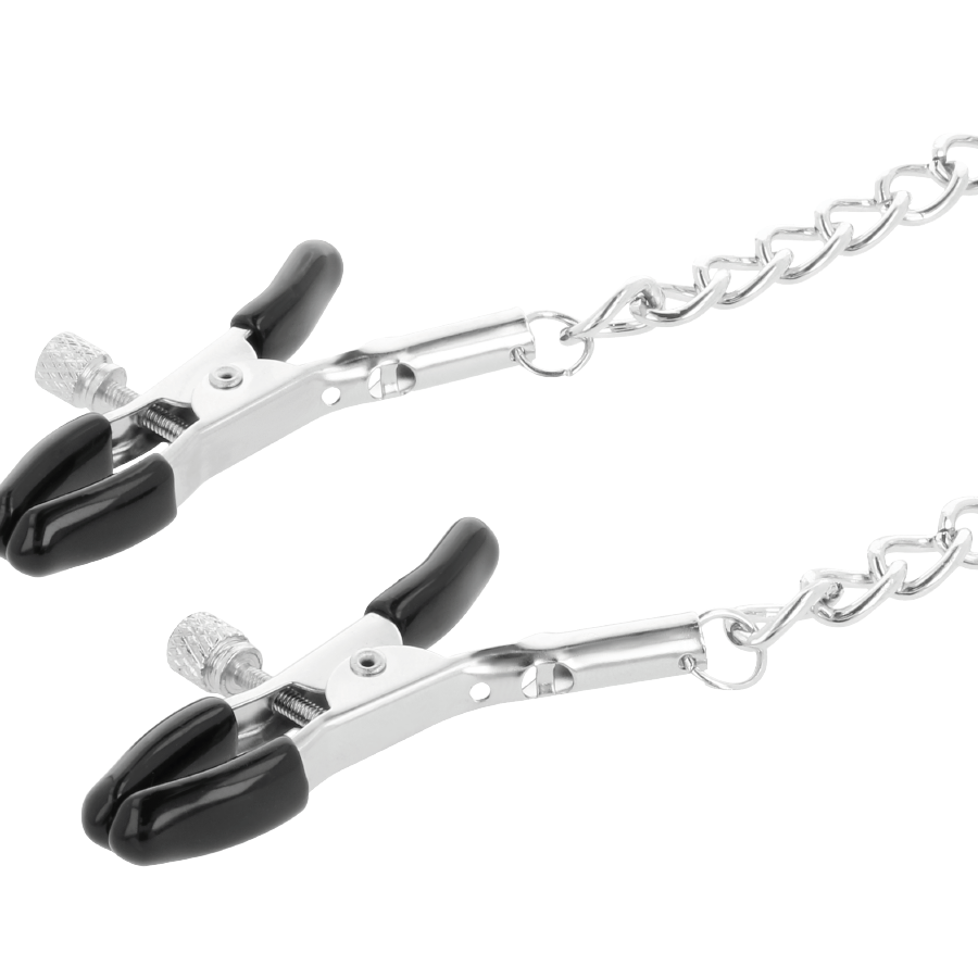 Collier de bondage glamour avec pinces à tétons réglables — DARKNESS BONDAGE