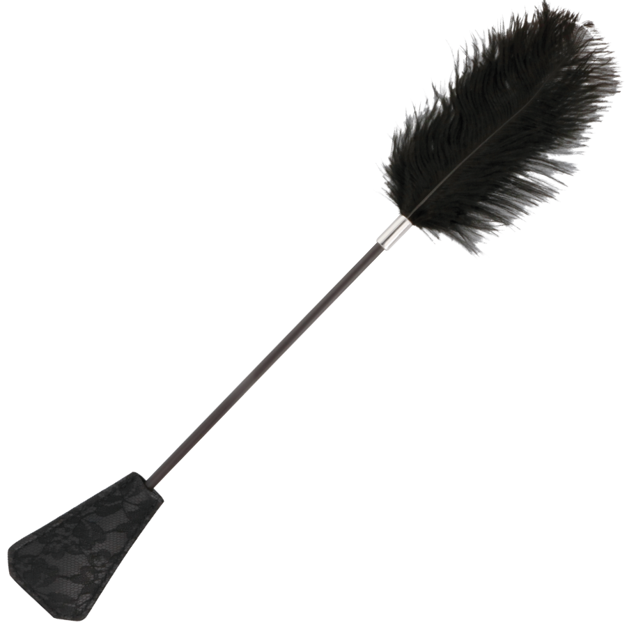 Fouet plume d'amour noir double face 56 cm — DARKNESS SENSATIONS
