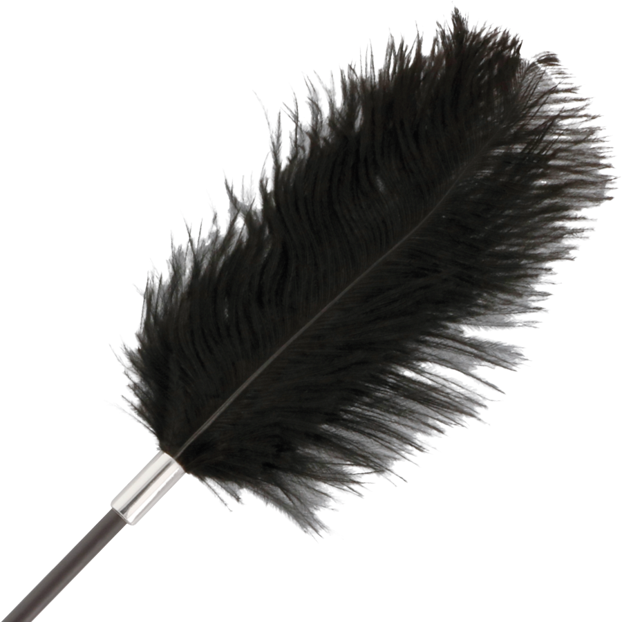Fouet plume d'amour noir double face 56 cm — DARKNESS SENSATIONS