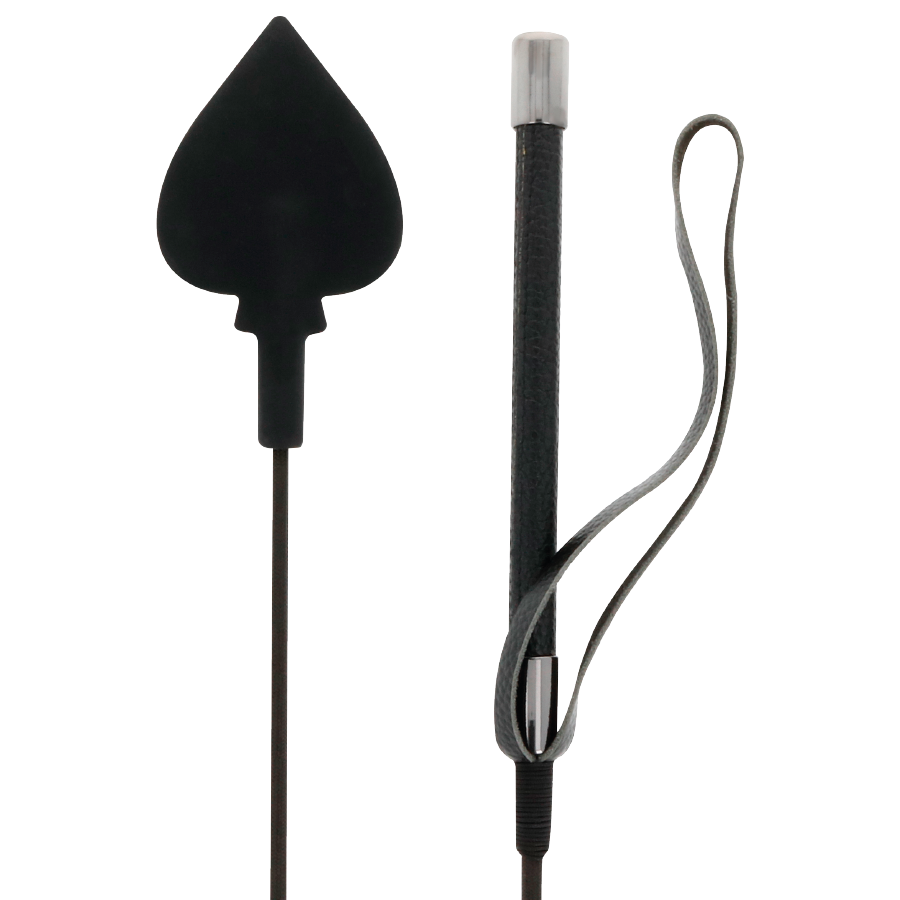 Fouet en silicone noir 60 cm — DARKNESS SENSATIONS