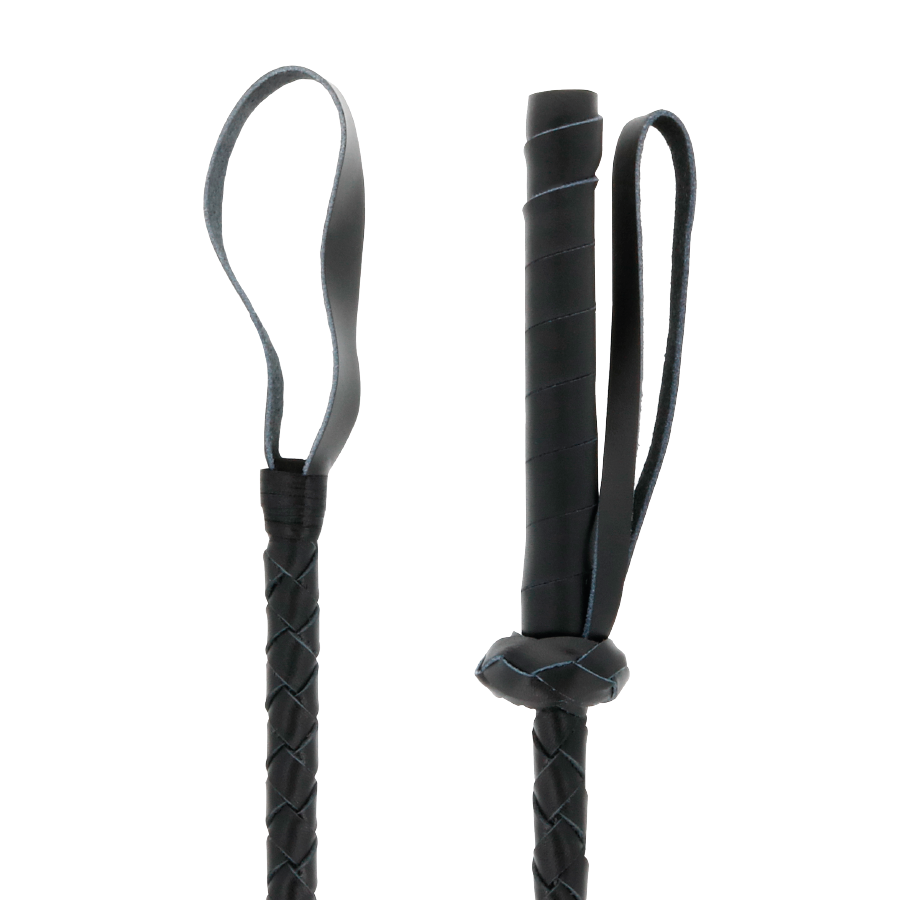 Fouet BDSM en cuir 60 cm — DARKNESS SENSATIONS
