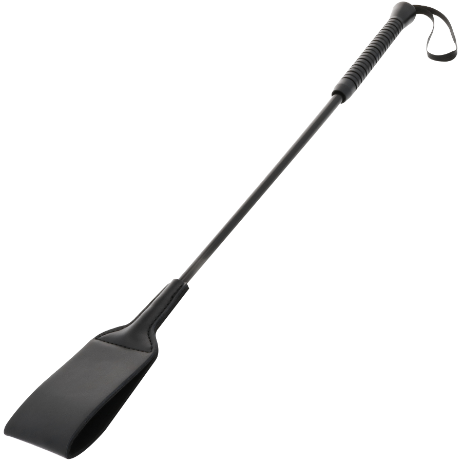 Fouet large noir pour jeux de domination — DARKNESS SENSATIONS