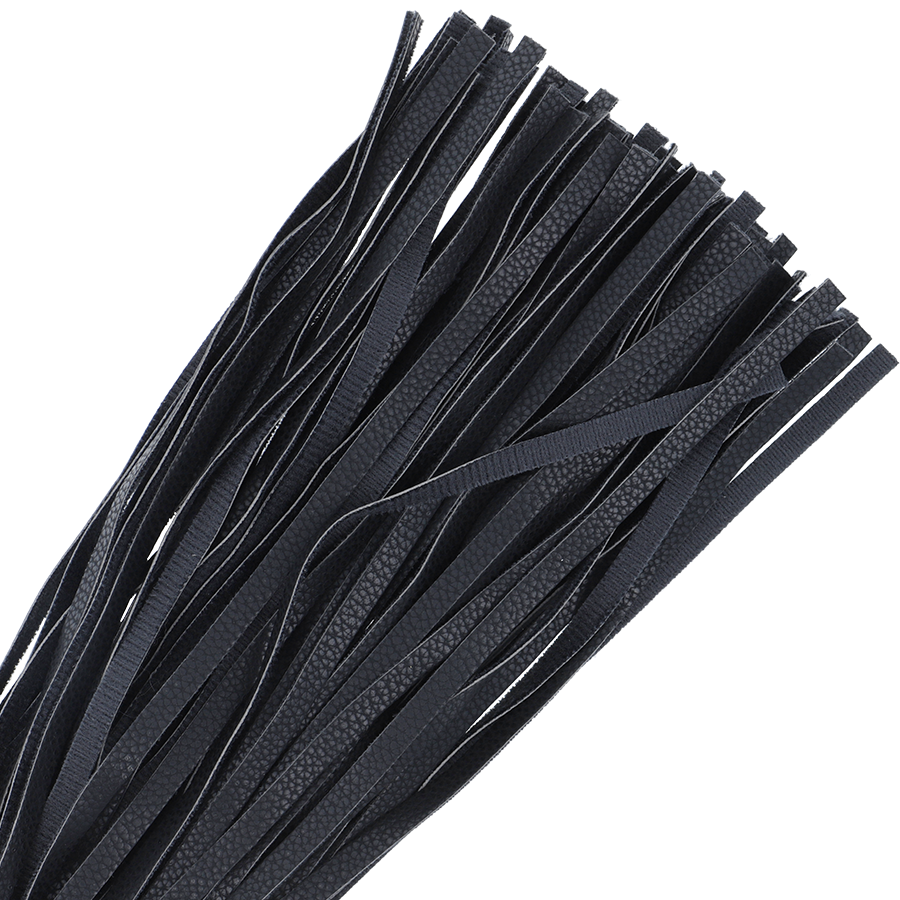 Fouet de bondage en cuir noir 42 cm — DARKNESS SENSATIONS