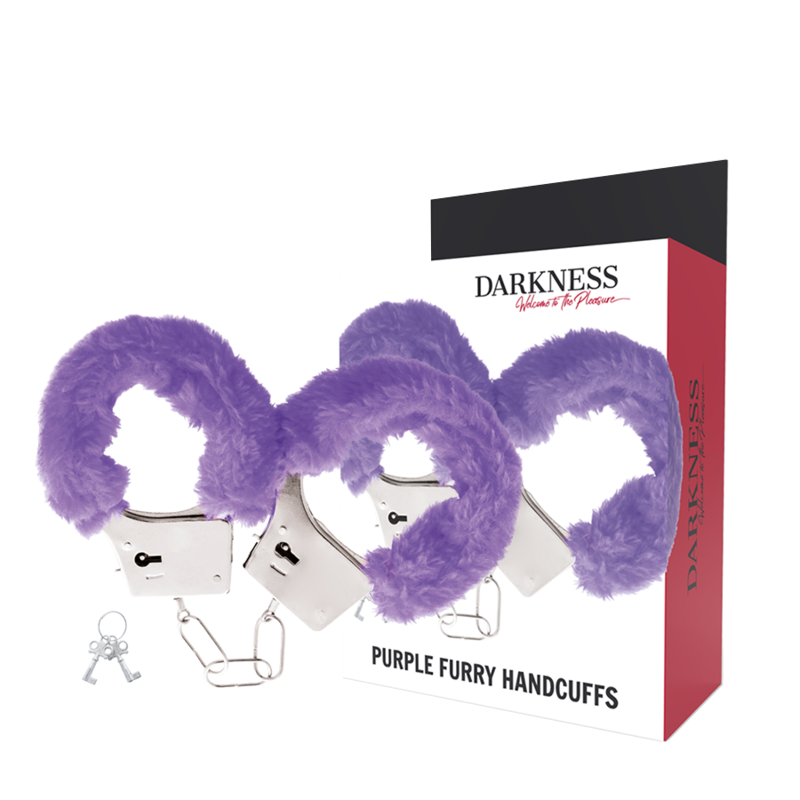 Menottes en métal doublées lilas — DARKNESS BONDAGE
